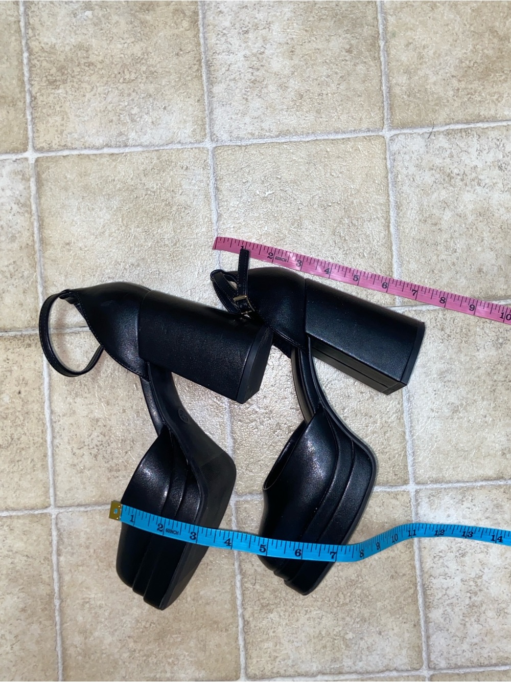 wild fable Black Platform Ankle-Strap Block Heels - Picture 8 of 14